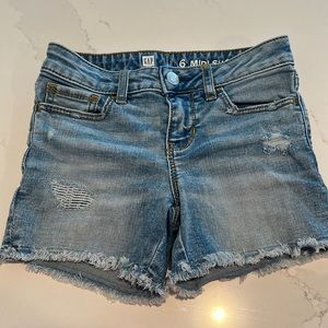 Girls jean midi shorts. GAP